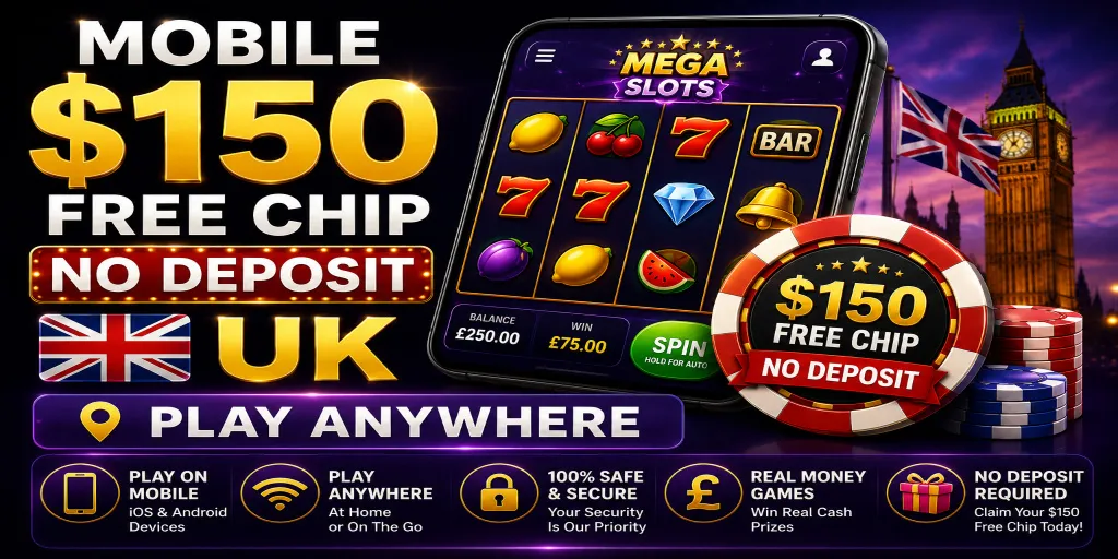 Mobile $150 Free Chip No Deposit UK: Play Anywhere